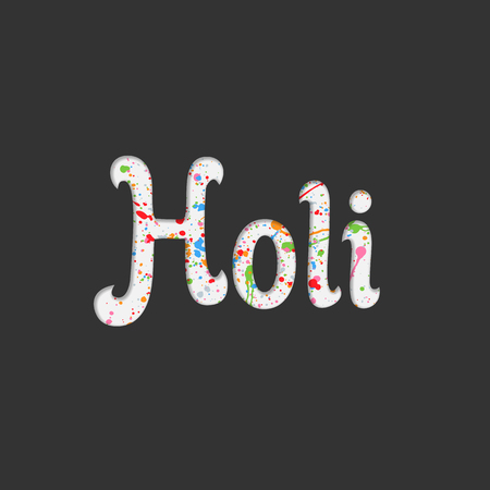 Holi Word with Painr Stains for Indian Festival of Colorのイラスト素材