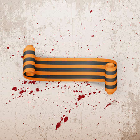 Victory Day realistic scroll st. George Ribbon. Vector Illustrationのイラスト素材