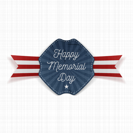 Happy Memorial Day festive Emblem with Text and Shadow. Vector Illustrationのイラスト素材