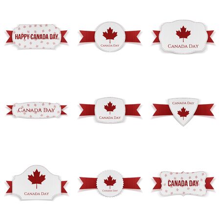 Canada Day realistic Banners Set. Vector Illustrationのイラスト素材