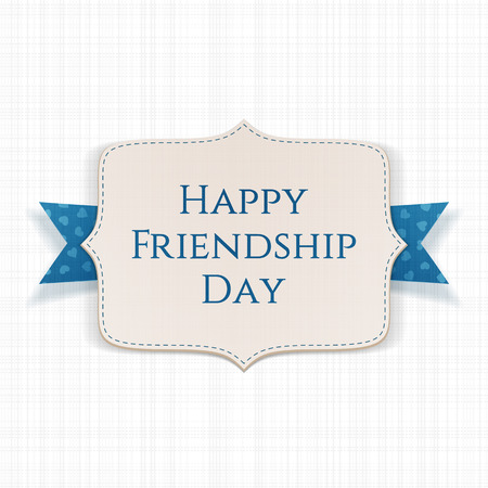 Happy Friendship Day realistic paper Label. Vector Illustrationのイラスト素材