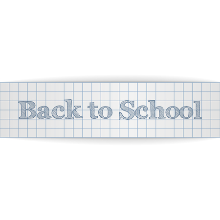 Back to School realistic paper Banner. Vector Illustration.のイラスト素材