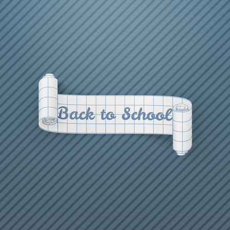 Back to School paper realistic Banner. Vector Illustration.のイラスト素材