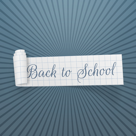 Back to School curved festive Banner. Vector Illustration.のイラスト素材