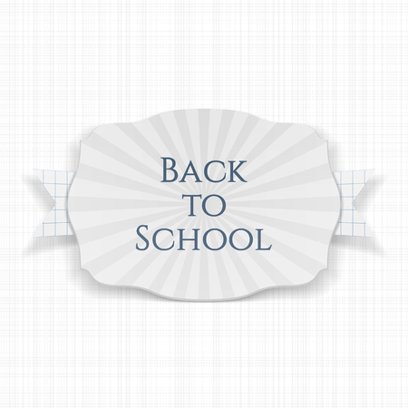 Back to School curved paper Label. Vector Illustrationのイラスト素材