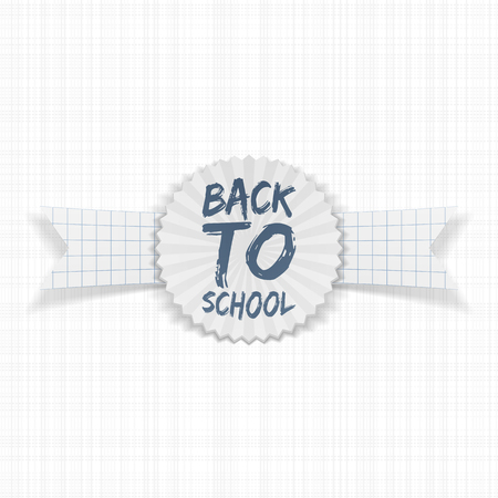 Back to School realistic Emblem. Vector Illustrationのイラスト素材