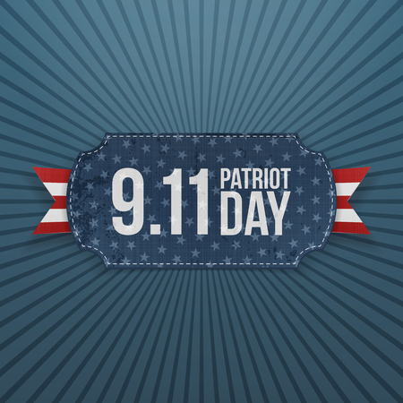 Patriot Day 9-11 realistic Badge. Vector Illustrationのイラスト素材