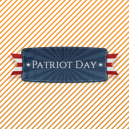 Patriot Day Emblem and Ribbon on striped Backgroundのイラスト素材