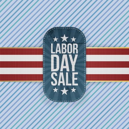 Labor Day Sale patriotic Emblem with USA Flag Colors. Vector Illustrationのイラスト素材