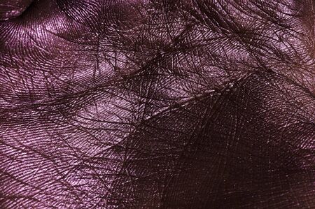 Dark purple creasy Palm Skin Surfaceの写真素材