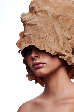 Fashion beauty female Model with shiny Skinの写真素材