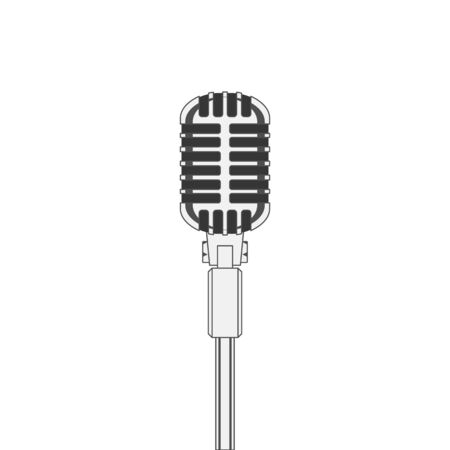 Vintage Microphone with Stageのイラスト素材