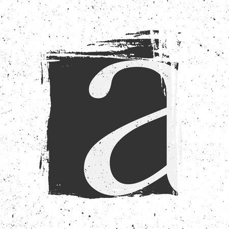 Letter A with grunge black Paint Spotのイラスト素材