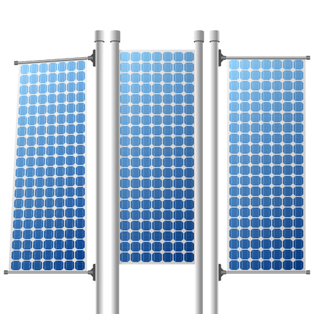 Solar Panels renewable Power Sources Setのイラスト素材