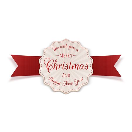 Merry Christmas festive circle Labelのイラスト素材