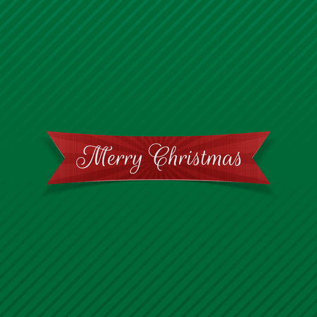 Vector Merry Christmas bent red Ribbonのイラスト素材