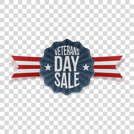Veterans Day Sale festive Emblem with Ribbonのイラスト素材