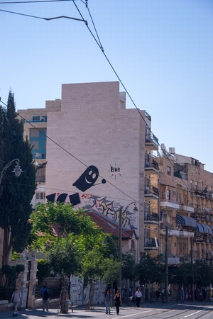 Jaffa street in Jerusalem,Israelのeditorial素材