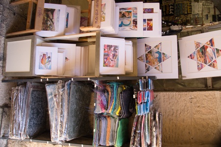Tourist market at a street of Old City in Jerusalem, Israelのeditorial素材