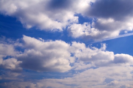 blue sky, white clouds, the clouds overhead.の写真素材