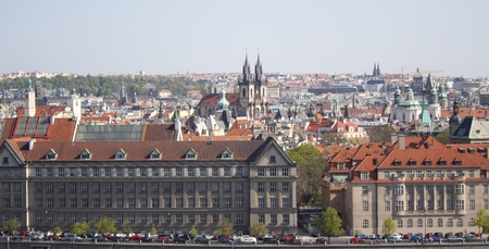 beautiful views of the city in summer. Prague, Czech Republic.の写真素材