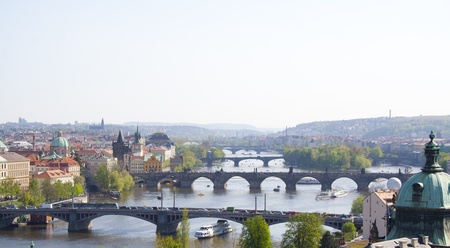 beautiful views of the city in summer. Prague, Czech Republic.の写真素材