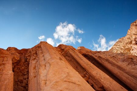 Majestic Amram pillars rocks in the desert near Eilat in Israel の写真素材