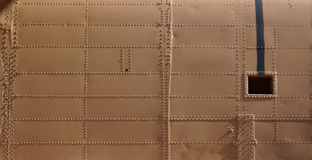 Riveted texture of old military helicopterの写真素材