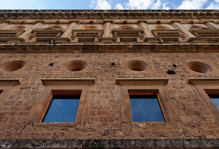 Wall of Palace of Carlos V in Granada, spainのeditorial素材
