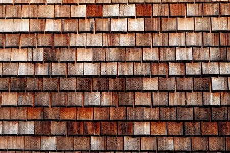 Texture of wooden tile roof in Schwarzwald, Germanyの写真素材