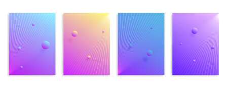 Minimal abstract covers. Vector halftone gradients. Geometric future template for flyer, poster,...