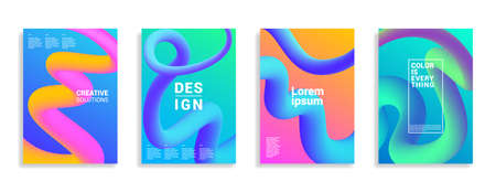 Minimal abstract gradient covers. Geometric future template for flyer, poster, brochure and invitation. Minimalistic colorful cover.のイラスト素材