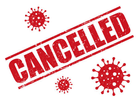 Canceled stamp  virus on white background.のイラスト素材