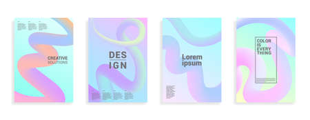 Minimal abstract pastel gradient covers. Geometric future template for flyer, poster, brochure and invitation. Minimalistic colorful cover.のイラスト素材