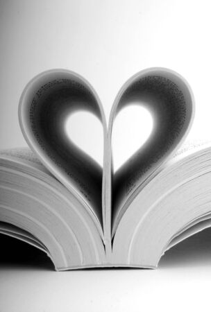 open book on white background