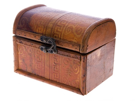 wood box isolated on a white backgroundの写真素材