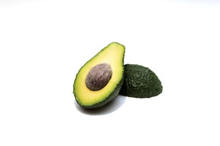 An avocado on the white background. Isolated avocado.