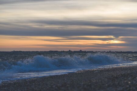 Beautiful wave in the sea on the beach at sunny day.の写真素材