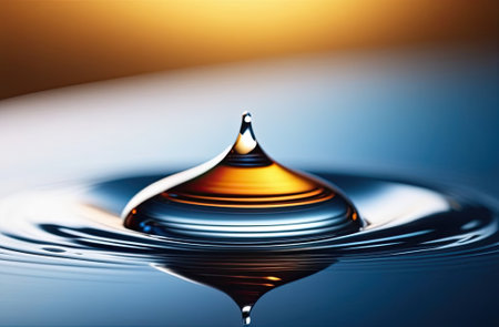 Serum or water drops. Texture of organic oil bubbles on bright background. Concept of skin...