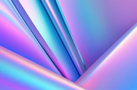 Multicolored abstract 3d background. Technology futuristic background. Trendy holographic colors. Pastel colors.の写真素材