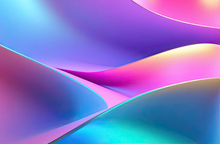 Multicolored abstract 3d background. Technology futuristic background. Trendy holographic colors....