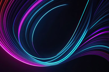 Background of dynamic glowing curve lines. Futuristic technology concept.