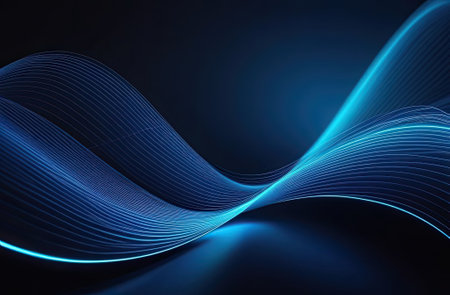 Background of dynamic glowing curve lines. Futuristic technology concept.