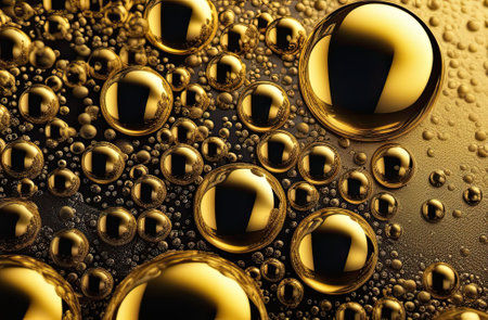 Lots organic oil bubbles on colored background. Concept of skin moisturizing. Oil and water bubbles...