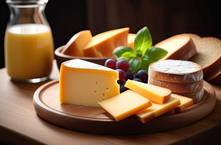 Assortment of cheese and meat appetizer plate. Buffet party. Charcuterie and cheese platter