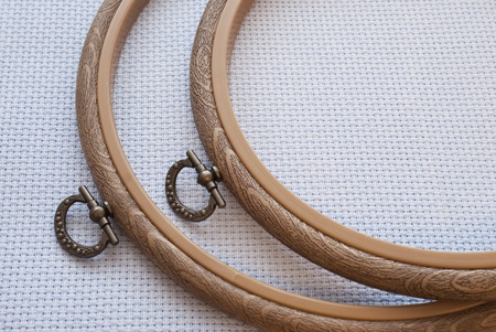The frame lying on the canvas lilac