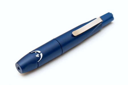 Lancet for piercing a finger at a diabetesの写真素材