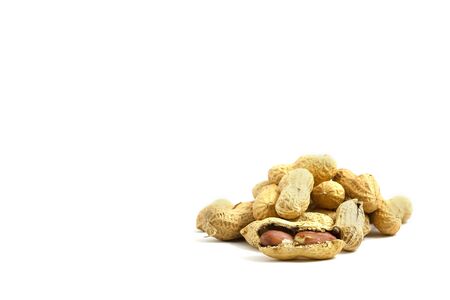 healthy tasty nourishing peanuts isolated on white background
