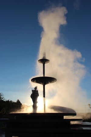 The geyser in Sapareva Banya, Bulgaria by sunsetの写真素材
