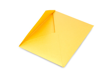 Blank yellow envelope for an important business letterの写真素材